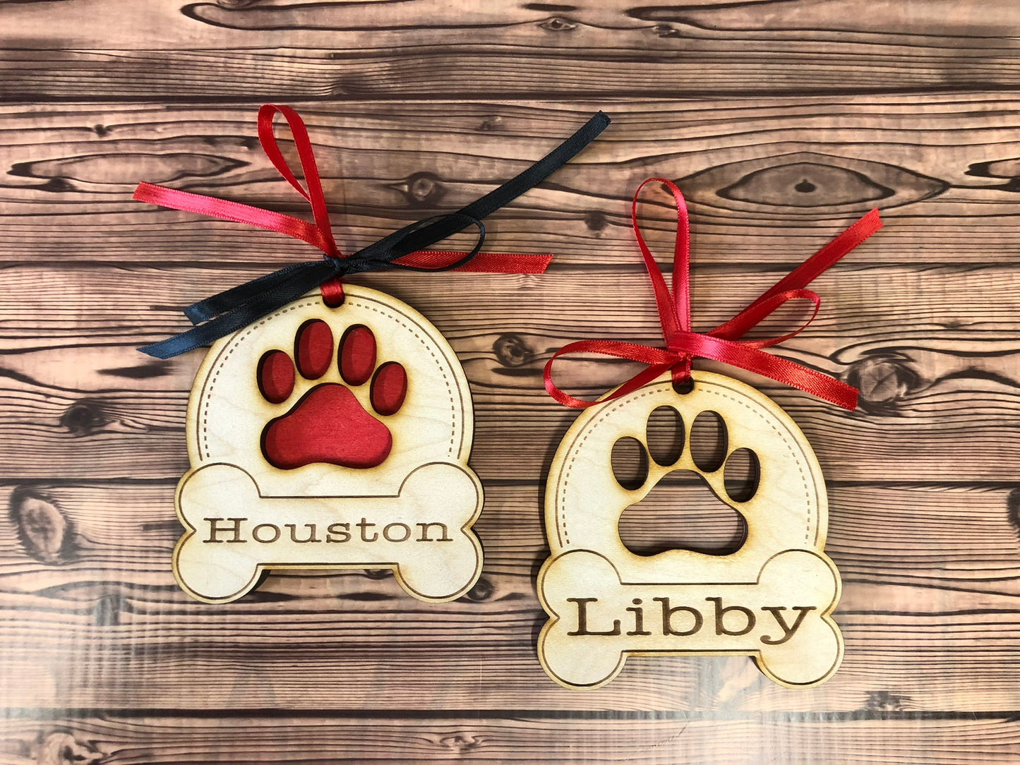 Personalized Dog Paw/Bone Ornament